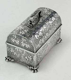 Tiffany miniature sterling jewelry casket
